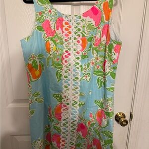 Lilly Pulitzer Cathy shift dress in Pool Blue Pink Lemonade